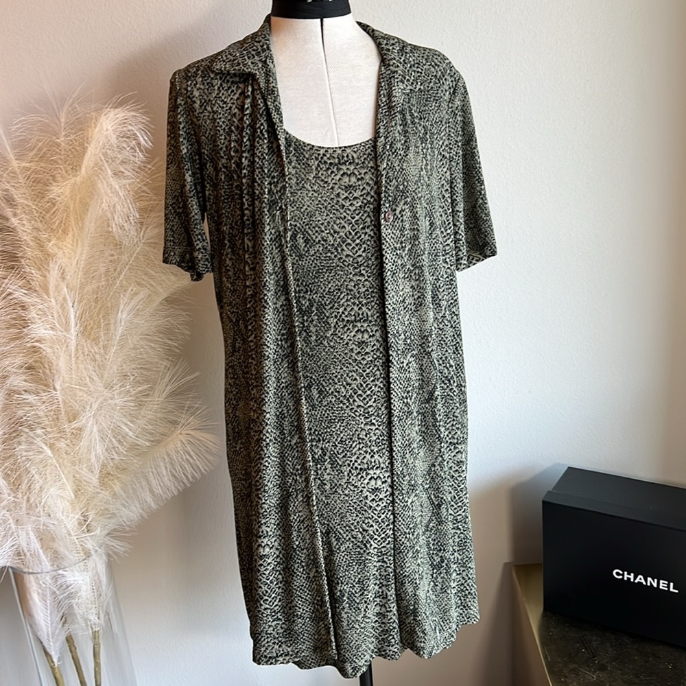 Vintage VTG animal print two piece set